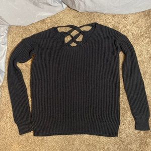 Poof Excellence Knit Swoop Neck Sweater